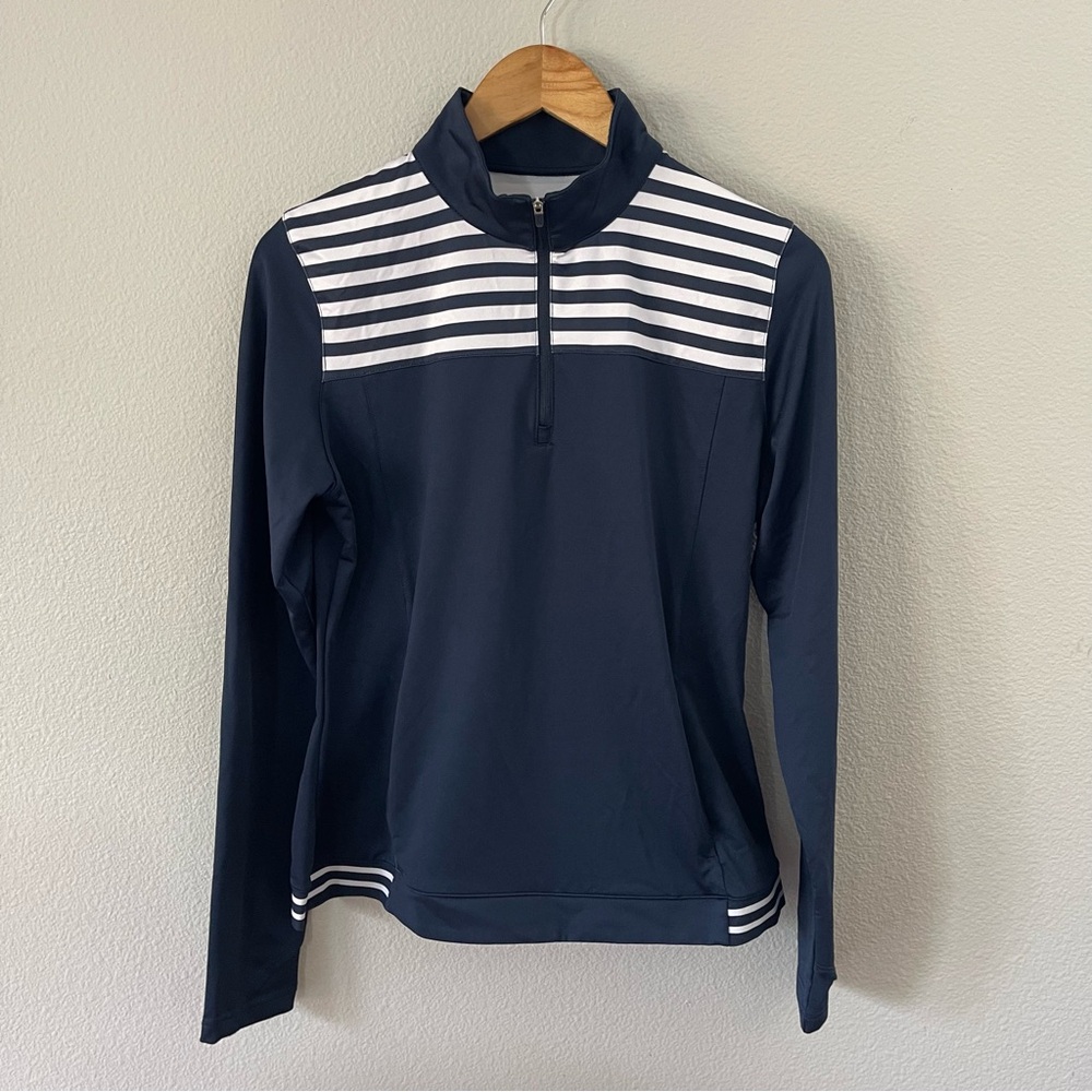 Slazenger Golf Top Shirt Navy Blue/White Size M